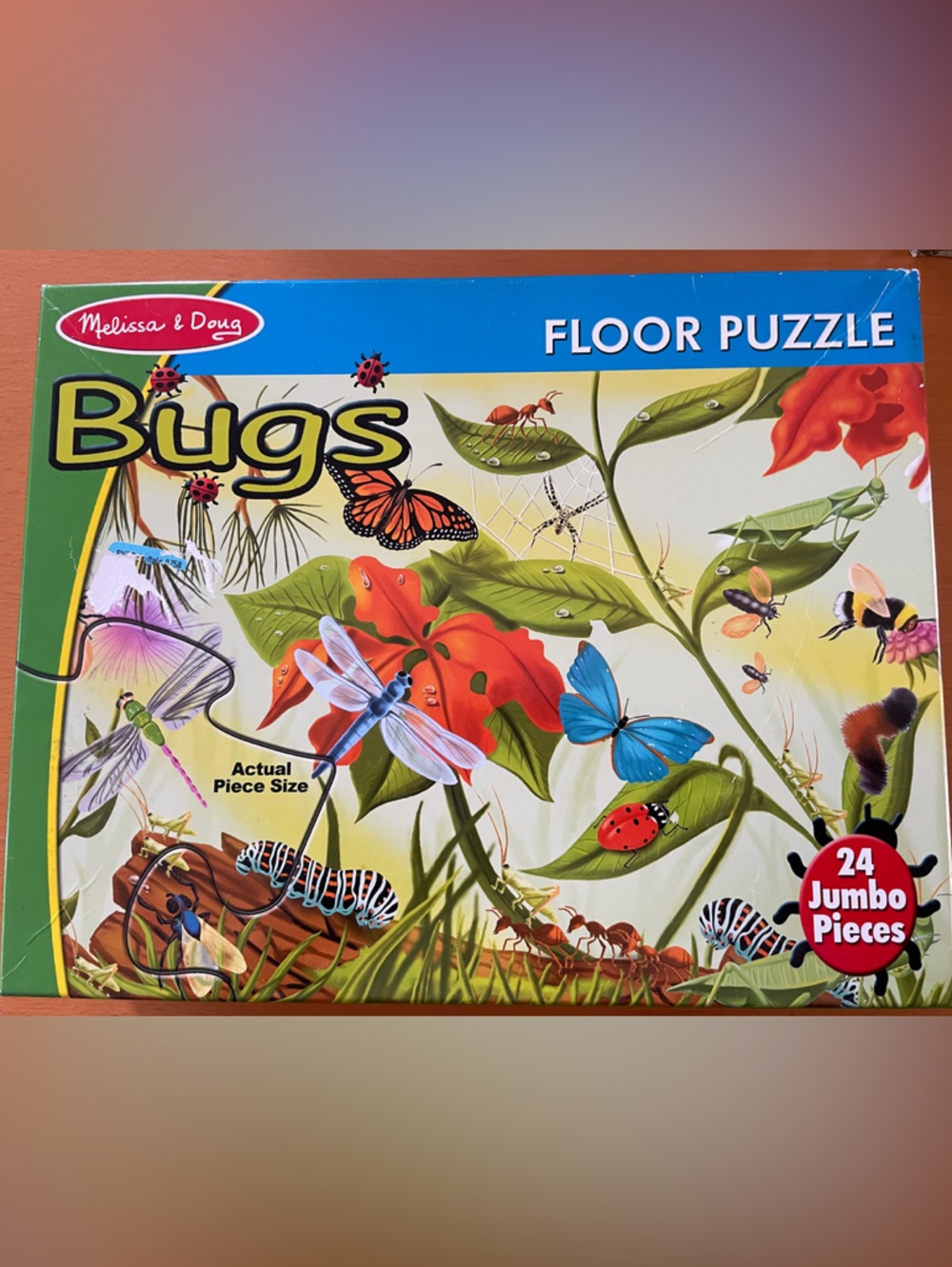 Melissa & Doug Bugs Floor Puzzle – Blue, Green, Red, Orange, Black, White